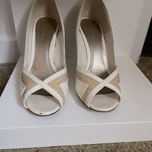 Cream and white heels